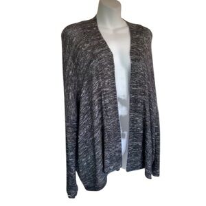 TALLY WEIJL Cardigan Sweater, black/grey heather, draped front. SOFT! M